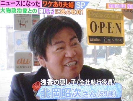 浅香光代の隠し子で次男の北岡昭次