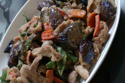 美奈子 手料理 なす味噌炒め