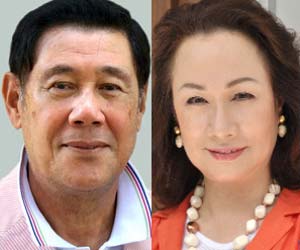 田淵幸一と妻のジャネット八田