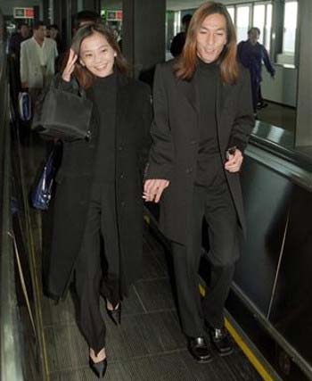 小室哲哉と華原朋美のツーショット写真
