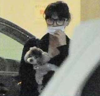 多部未華子が犬を抱えている写真