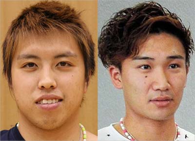 バドミントン男子の田児(たご)賢一選手と桃田賢斗選手