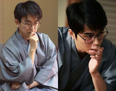 羽生善治本人と羽生役を演じた東出昌大