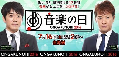 TBS『音楽の日2016』司会のSMAP中居正広と安住紳一郎アナ
