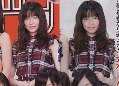 マガジンのグラビアで服を着用していた島崎遥香