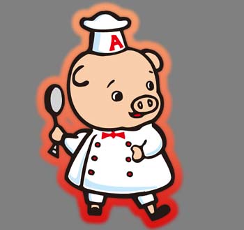 エースコックのシンボルマークのこぶた