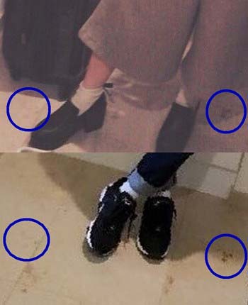 床のシミ（模様？）比較写真