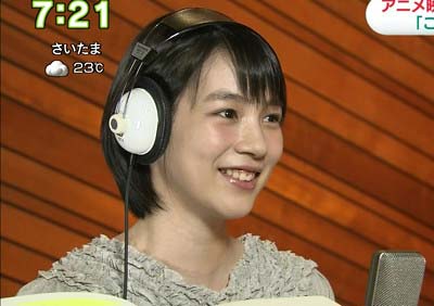 『おはよう日本』出演ののんがアフレコをしている場面