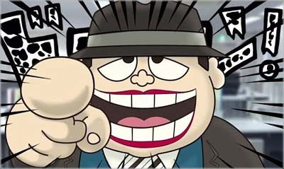 笑ゥせぇるすまんの喪黒福造がドーン!!をやる場面