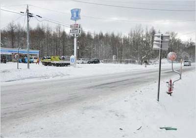 MAKIDAIらが交通事故に遭った事故現場の写真