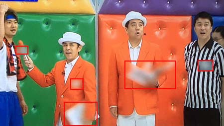 めちゃイケ「新世代イケメンだらけアイドル30人大運動会」企画のモザイク処理箇所(岡村、佐野アナ、極楽加藤)