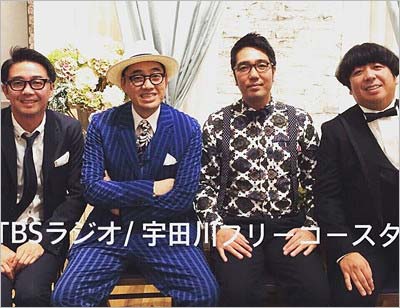 おぎやはぎとバナナマン(左から矢作兼、設楽統、小木博明、日村勇紀)