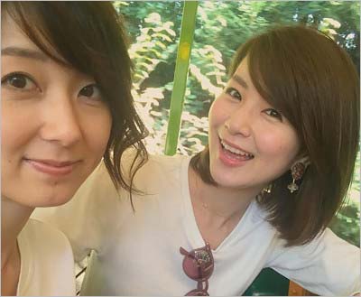 秋元優里アナと秋元玲奈のツーショット写真