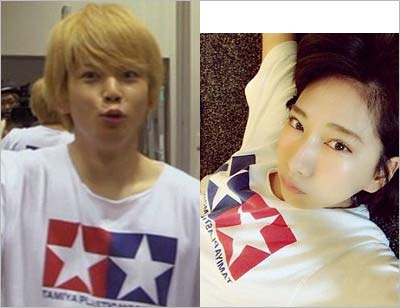 井端珠里と増田貴久が同じタミヤ模型のTシャツ着用の写真