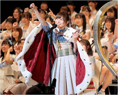 AKB48選抜総選挙で3連覇を達成した指原莉乃