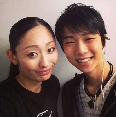 安藤美姫と羽生結弦のツーショット写真