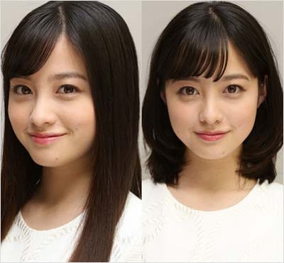 橋本環奈が髪を切る前と切った後のビフォー・アフター