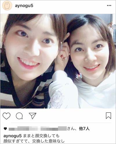 宮脇咲良のインスタグラム裏アカウント?に投稿された母親とのツーショット