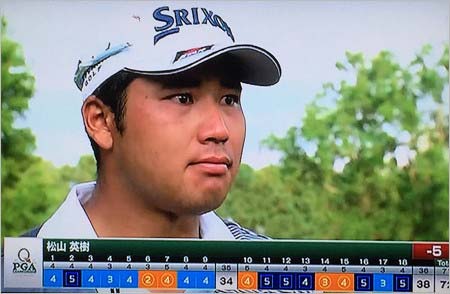 全米プロゴルフ選手権で優勝できず、悔し涙を流す松山英樹