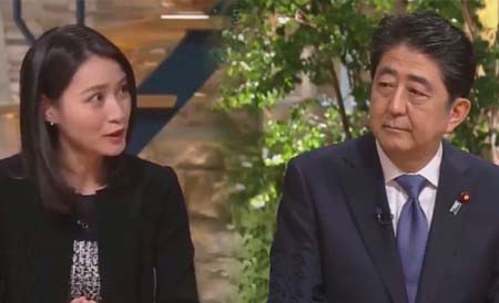 小川彩佳アナ&安倍晋三首相