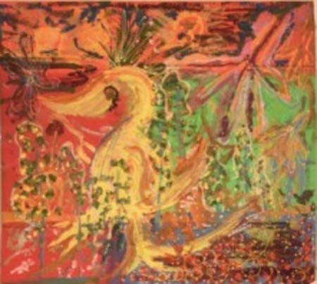 香取慎吾の絵「火のトリ」