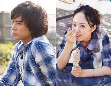 井上真央と松本潤のペアアイテム　ネルシャツ