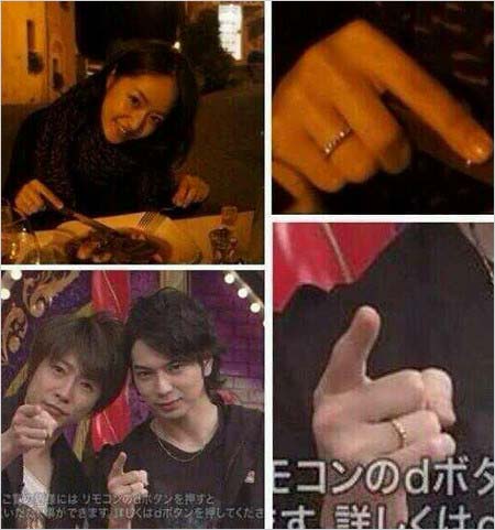 井上真央と松本潤のペアアイテム　ペアリング