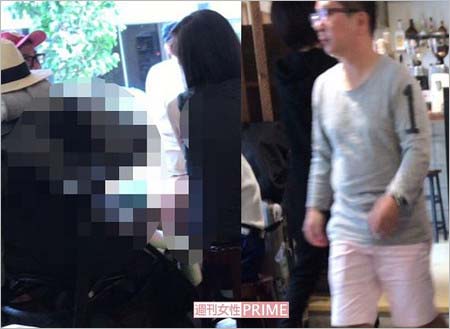 週刊女性がカフェで撮影の爆笑問題・田中裕二写真