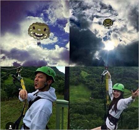 G-DRAGON&イ・ジュヨンのパラグライダー