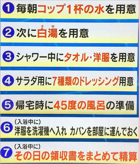 いしだ壱成の7ヶ条、ルーティーン
