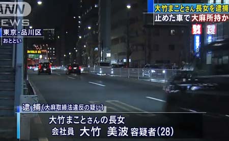 大竹まことの娘の逮捕報道1枚目