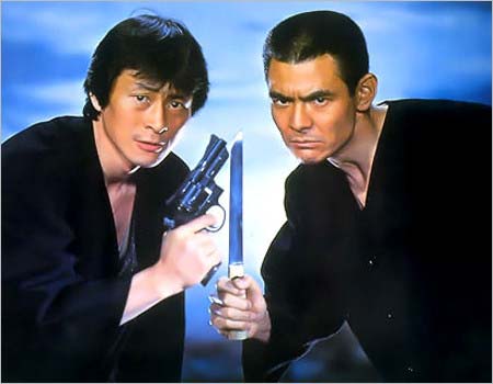 1974年公開『まむしの兄弟 二人合わせて30犯』共演当時の川地民夫と菅原文太