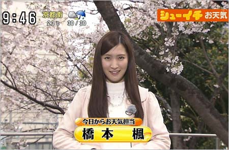 シューイチのお天気キャスターを務めていた橋本楓