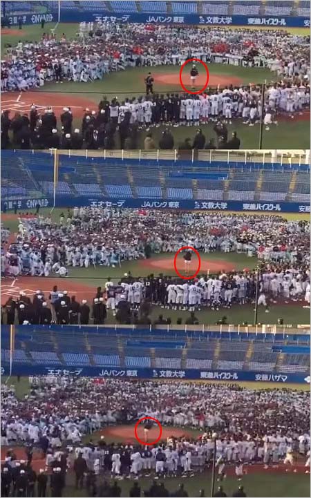 『日本リトルシニア中学硬式野球協会関東連盟』の稲村亜美が揉みくちゃシーン1枚目