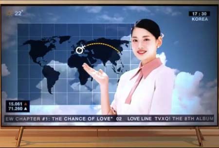 東方神起『Love Line』のMVに登場する世界地図