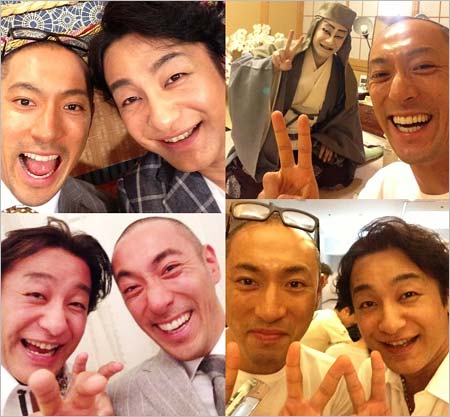 片岡愛之助&市川海老蔵のツーショット写真