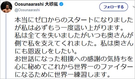 大砂嵐のツイート2枚目