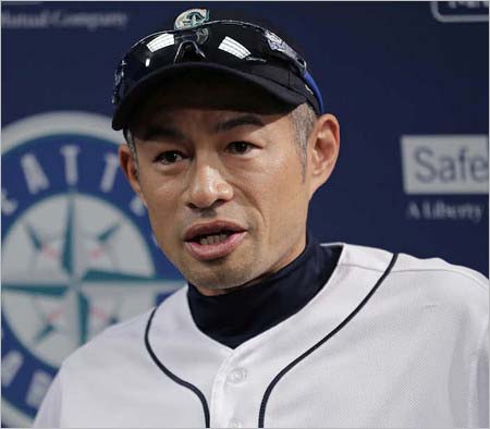 会見したイチロー