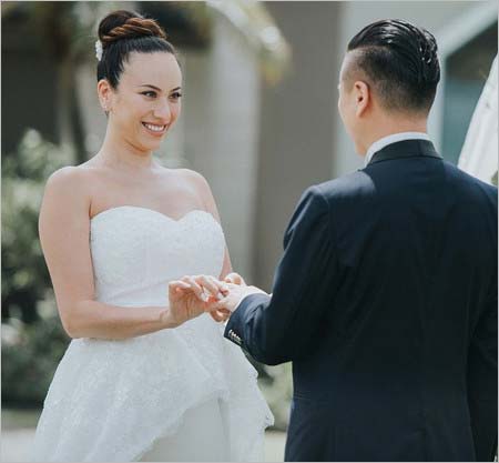 道端アンジェリカと韓国人の夫、ハワイ・マタニティウェディング