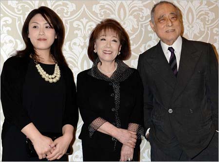 津川雅彦と妻・朝丘雪路、長女・真由子