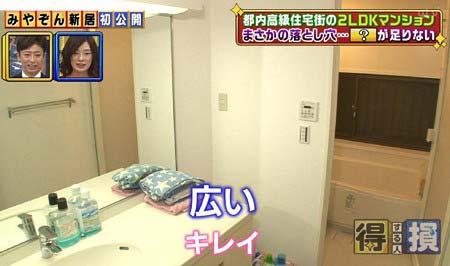 みやぞんの新居・洗面所と風呂