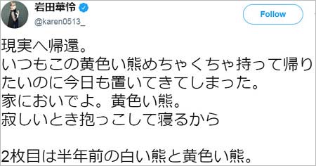 岩田華怜がプーさんヌイグルミと接触も放置報告