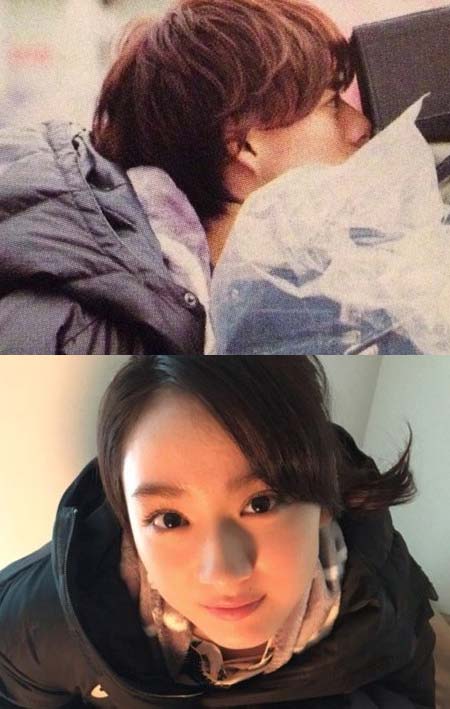 平野紫耀と平祐奈がマフラー首巻き