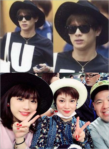 平野紫耀と平祐奈が同じ帽子を着用