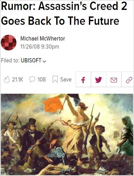 『民衆を導く自由の女神』コラ画像掲載の海外サイト