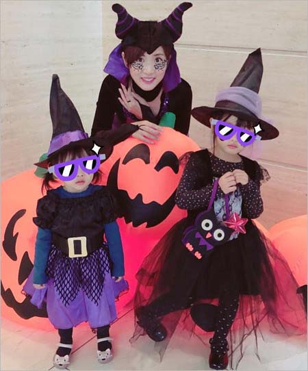 高島彩アナと子供のハロウィン画像