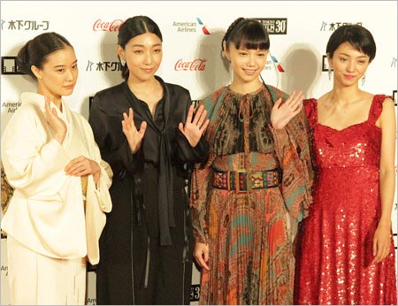 東京国際映画祭の満島ひかり・安藤サクラ・蒼井優・宮崎あおい
