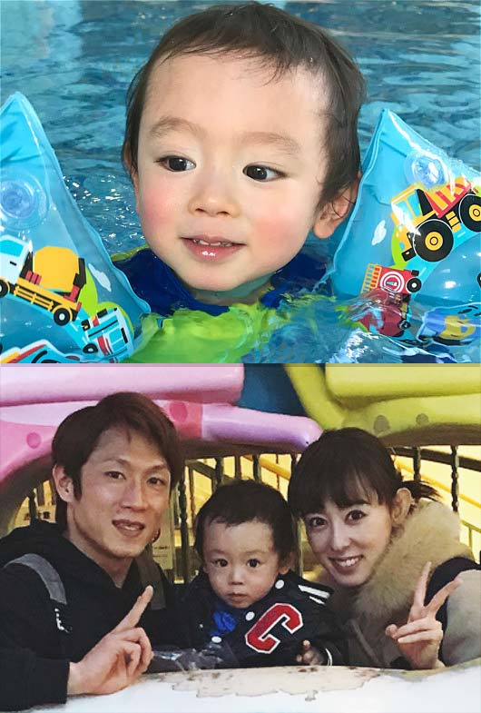 秋山莉奈と後藤翔之＆長男