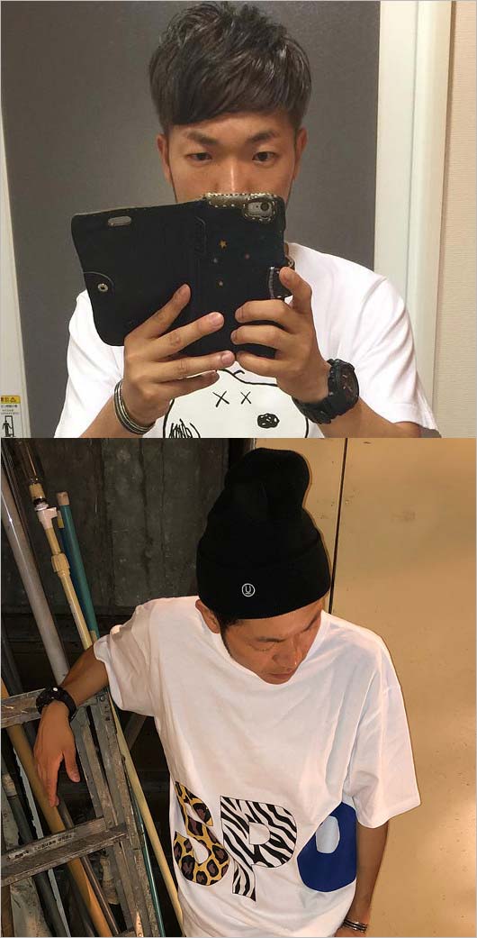 アキナ秋山賢太のスマホケース・ニット帽