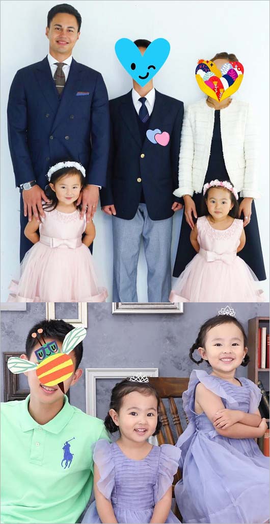 ユージと家族、子供たちの画像